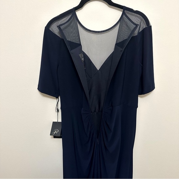 NWT Adrianna Pappel Jersey Draped Cocktail Dress US 8 Midnight Gown AP1E207924 - Picture 9 of 12